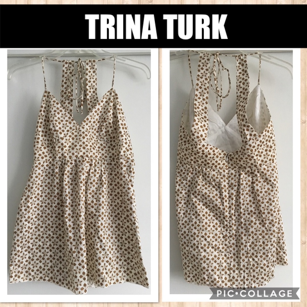 Trina Turk Floral Print Spaghetti Strap Tank Sz 2